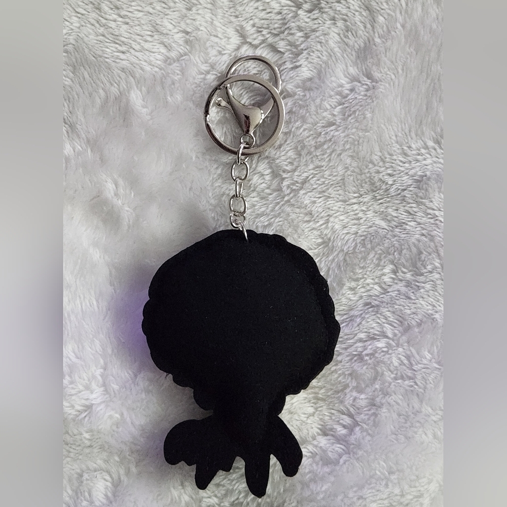 Chic Woman Black and White Rhinestone Keychain Bag Charm - Picture 3 of 3